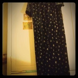 Embellished velvet black sag harbor long maxi dres